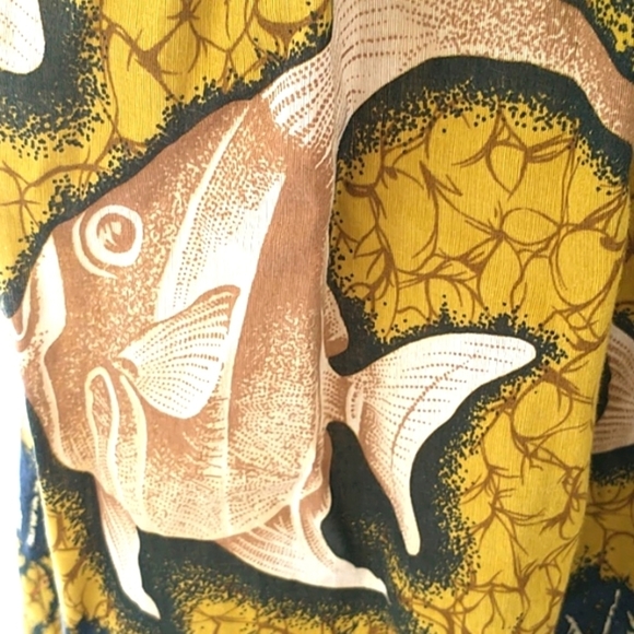 Anthropologie Virginia Vanessa Baxter Bay Fish Print Cocktail Dress Size 2 - Picture 4 of 11